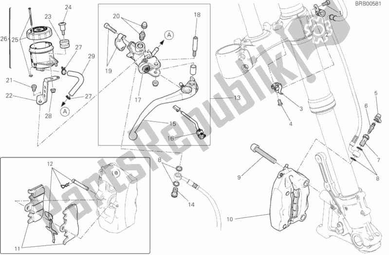 Alle onderdelen voor de Voorremsysteem van de Ducati Scrambler Cafe Racer 803 2017